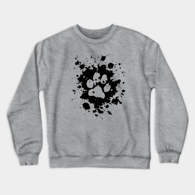 Paw Print Splatter Crewneck Sweatshirt by BoneheadGraphix